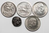 Zestaw numizmatów, kopie monet, 5 sztuk