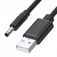 Unitek czarny kabel zasilający USB - wtyk DC 3.5/1.35 mm, 15W, 1m