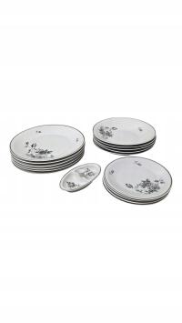 ZESTAW TALERZY KWIATY PORCELANA CHODZIEŻ