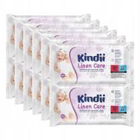 Kindii Linen Care Chusteczki nawilżane dla niemowląt i dzieci 60 sztuk x 12