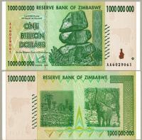 Zimbabwe 1000000000 Dolar 2008 P-83 UNC