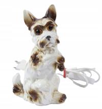 ŚLICZNA, STARA LAMPKA- PORCELANOWY PIESEK stan bdb