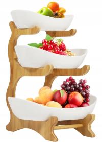 Kosz na owoce bambus biały