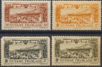 Gujana Francuska - Kolonie Krajobraz Budynki Domy Samolot Poczta lotnicza