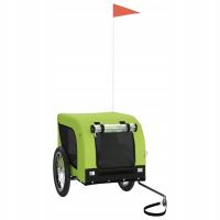 Przyczepka rowerowa dla psa, zielono-czarna, tkani