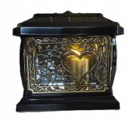 LUSTRZANY DUŻY CZARNY PANTEON ZNICZ SERCE ZŁOTE NA GRÓB