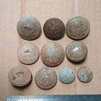 10 x guzik wojskowy Polska II RP orzeł z koroną