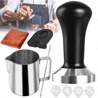 ZESTAW TAMPER DO ESPRESSO 51 MM WRAZ Z MATĄ TAMPEROWĄ I DZBANKIEM NA