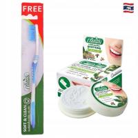 Tajska Wybielająca Pasta Green Herb Antybakteryjny Toothpaste + Szczoteczka