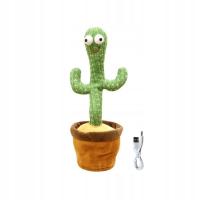 Поющая танцующая светодиодная игрушка кактус-USB зарядка