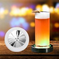 Miniaturowy rozmiar podstawka pod kubek z diodami LED kolorowe światła świecąca bateria biała