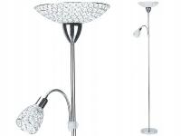 Lampa podłogowa Krislamp SONATA E27 chrom - srebrny z kryształkami