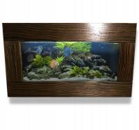 Аквариум висит стены имитация дерева картина 10L 590x325x110