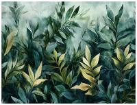 FOTOTAPETA LIŚCIE ZIELONE NATURA DO SYPIALNI SALONU TAPETA ŚCIENNA 400x280