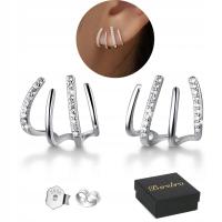 Kolczyki Srebrne PRÓBA 925 SREBRO Sztyfty z Cyrkoniami WKRĘTKI Damskie