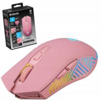 Беспроводная игровая мышь Gamer Mouse Pink Silent clicking LED