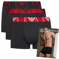Emporio Armani bokserki majtki męskie czarne komplet 3 sztuki
