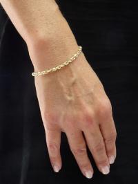 BRANSOLETKA ZŁOTA SZEROKA 585 ŚLICZNA BŁYSZCZĄCA + GRAWER PREZENT.