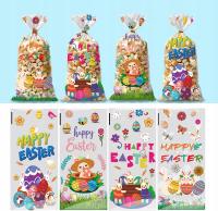 Woreczki foliowe celofanowe na prezenty wielkanocne 100 szt + wstążki