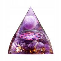 Ametystowa kryształowa piramida Dekoracja Kryształowa medytacja EMF Joga fioletowa