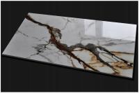 Плитка керамогранит белый злотый мраморный пол стены лоска 120КС60 CERAL