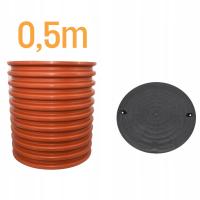 Колодец дренажный колодец 315 канализационная гофрированная труба 50 см крышка