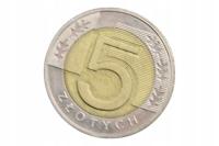 5 złotych 2016 na rw przesunięcie stępla - błąd menniczy