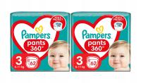 Pampers Pants 3 6-11 kg 2x62 szt. Подгузники