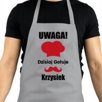 Fartuch Kuchenny Męski z Nadrukiem Śmieszny Prezent na Walentynki Urodziny