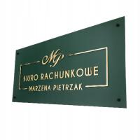 Napis na ścianę logo 3D litery PLEXI styrodur ZŁOTO projekt WIZUALIZACJA