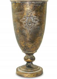 Osłonka retro wazon doniczka metalowa złota puchar kielich złoty na kwiaty