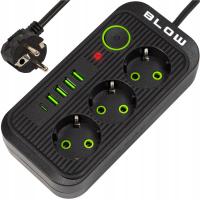 Удлинитель мощность полосы переключатель 4x USB 3 розетки 3 м USB Тип C USB-C