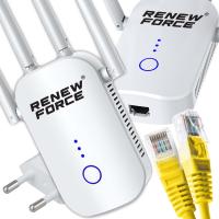 Wzmacniacz sygnału Wi-Fi Renew Force MOCNY WZMACNIACZ SYGNAŁU WIFI REPEATER INTERNETU