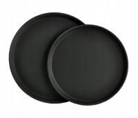 Taca kelnerska antypoślizgowa wzmocniona czarna okrągła 40cm