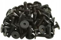 ŚRUBA SZWEDZKA MEBLOWA M6 x 20 mm 50 sztuk PŁASKA CZARNA WKRĘT NA IMBUS