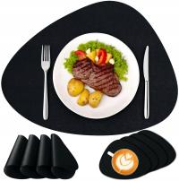 Коврики для стола черные под тарелки чашки декоративный защитный коврик набор 8x