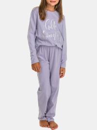 Пижама для девочек пижама с длинными рукавами брюки хлопок светло-фиолетовый 152