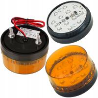 SYGNALIZATOR OPTYCZNY LED 12V OKRĄGŁY POMARAŃCZOWY KOGUT BRAMA GARAŻ