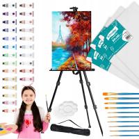 Zestaw Malarski Artystyczny Do Malowania Ze Sztalugą Farby Prezent Dzieci