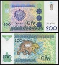 Banknot Uzbekistan 200 SUM 1997 UNC