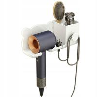 UCHWYT ŚCIENNY NA SUSZARKĘ DO WŁOSÓW WIESZAK Z ORGANIZEREM BEZ WIERCENIA