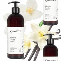 OLEJEK DO MASAŻU CIAŁA NATURALNY WEGAŃSKI POMPKA PIELĘGNACJA 500 ML HABYS