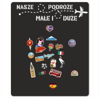 Tablica magnetyczna na magnesy z podróży Samoprzylepna mata na ścianę 58x70