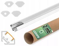 Набор 2MB алюминиевый профиль угловой белый молочный абажур для светодиодных лент