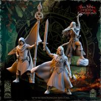 Evergreen Elves Rangers Command Group - The Beholder Miniatures