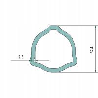 Rura profilowa zewnętrzna wałka przekaźnika-trojkąt P2 32,4mm 2,5mm AGTECH