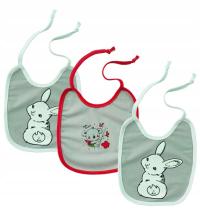 śliniak z ceratką do żłoka 3 sztuki wiązany