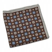 Wełniana brązowa poszetka w grochy z