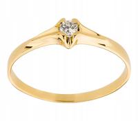 Злотый PR кольцо 0.585 с бриллиантом 0.07 ct