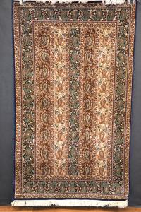 KASHMIR GHOUM-ORYGINALNY JEDWABNY DYWAN RĘCZNIE TKANY 92x160 JEDWAB/BAWEŁNA